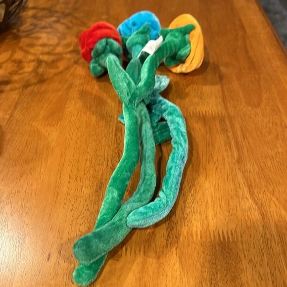 Fabric flowers. Bendable. Orange blue red. Green stems. Great for bikes. 🚲 - Picture 2 of 2